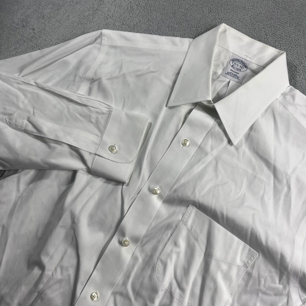 Brooks Brothers Regent Dress Shirt Mens 15.5 34 White Non-Iron Supima Cotton